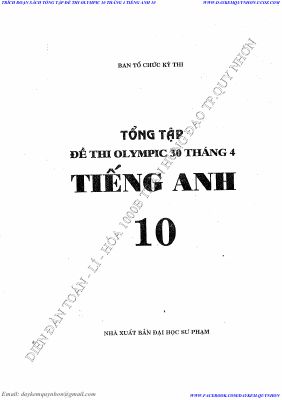 Tổng tập đề thi Olympic 30 tháng 4 môn Tiếng Anh 10 từ năm 2007 - 2011 Mã A931698