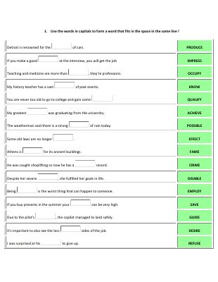 Word formation tests - HSG Tiếng Anh 9 (7 trang) Mã A227126