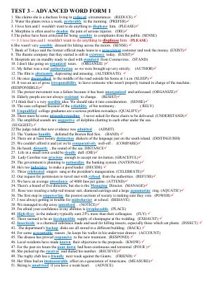 TEST 3  ADVANCED WORD FORM 1 - HỌC SINH GIỎI TIẾNG ANh 10 THPT CÓ ĐÁP ÁN  Mã A532535