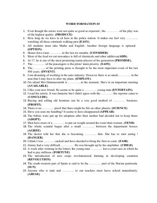 WORD FORMATION 03 - HSG Tiếng Anh 9 THCS Mã A824010