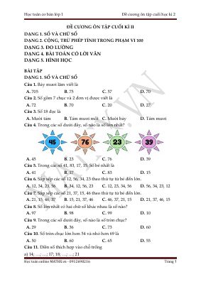 Đề cương cuối học kì 2