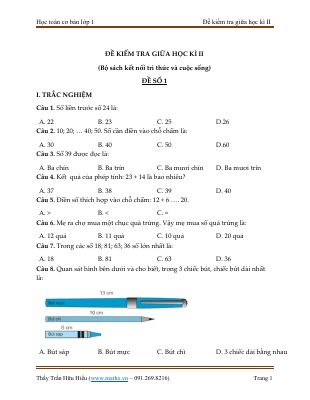 Đề kiểm tra giữa học kì 2 - Bộ Kết nối