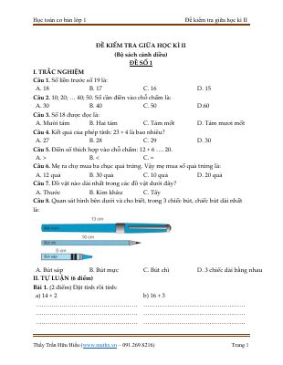 Đề kiểm tra giữa học kì 2 - Bộ Cánh Diều