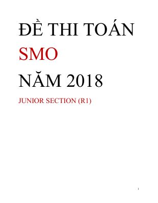 Đề thi toán SMO năm 2018