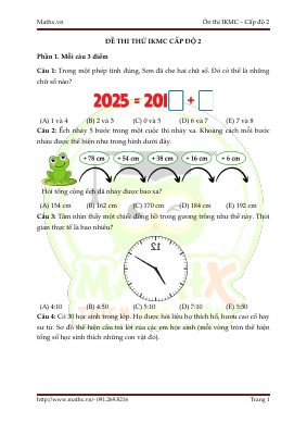 Đề thi thử IKMC cấp độ 2 năm 2025