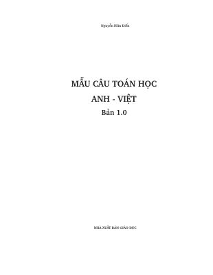 Mẫu Câu Toán Học Anh - Việt