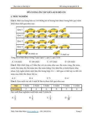 Đề cương ôn tập giữa học kì II - Toán lớp 6 CD