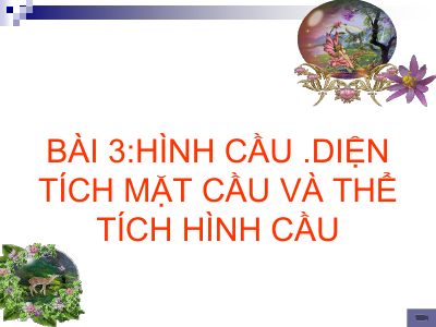 Diện tích mặt cầu và thể tích hình cầu