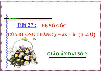 Hệ số góc của đường thẳng yax+b