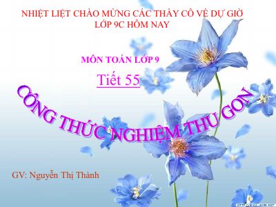Công thức nghiệm thu gọn