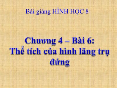 Thể tích của hình lăng trụ đứng