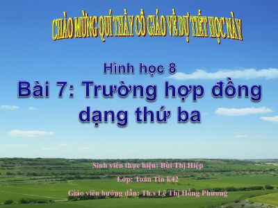 Trường hợp đồng dạng thứ ba