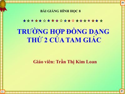 Trường hợp đồng dạng thứ hai