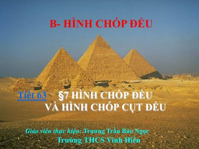 Hình chóp đều và hình chóp cụt