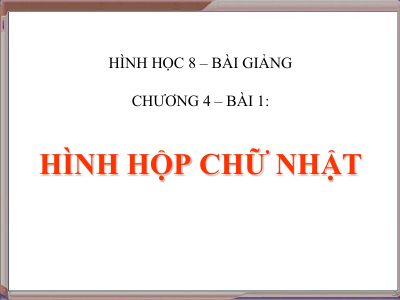 Hình hộp chữ nhật