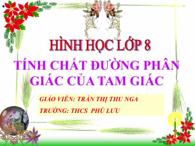 Tính chất đường phân giác của tam giác