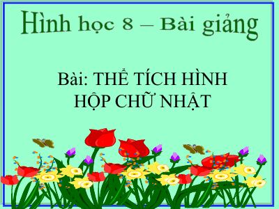 Thể tích của hình hộp chữ nhật