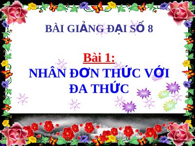 Nhân đơn thức với đa thức