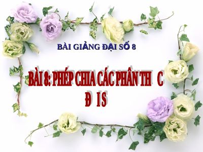Phép chia các phân thức đại số