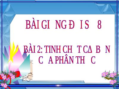 Tính chất cơ bản của phân thức