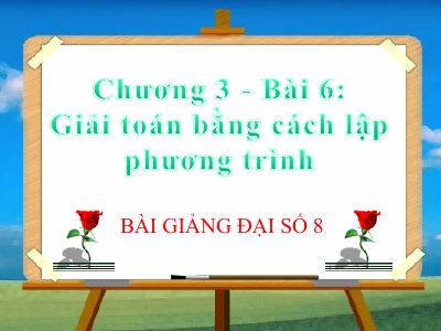 Giải toán bằng cách lập phương trình