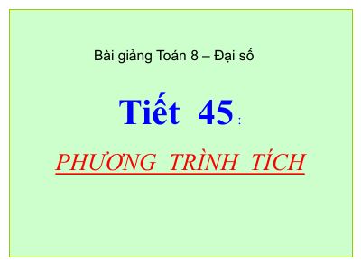 Phương trình tích
