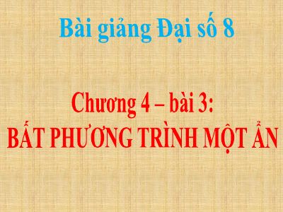 Bất phương trình một ẩn