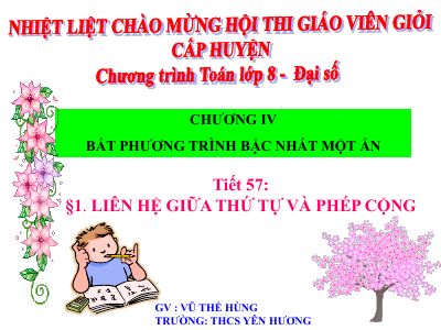 Liên hệ giữa thứ tự và phép cộng