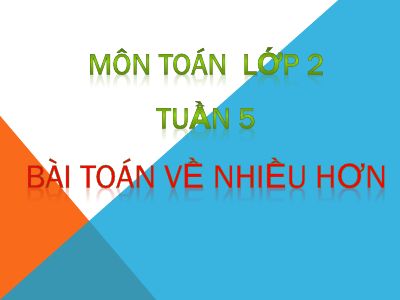Bài toán về nhiều hơn