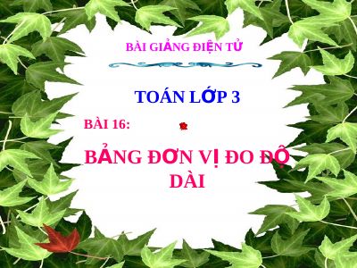 Bảng đơn vị đo độ dài