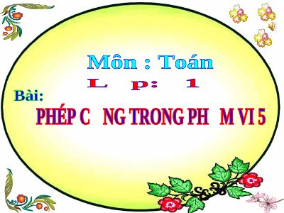 Phép cộng trong phạm vi 5