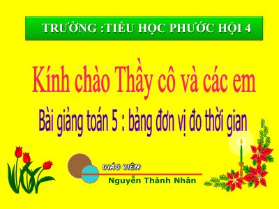 Bảng đơn vị đo thời gian