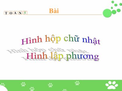 Hình hộp chữ nhật - hình lập phương