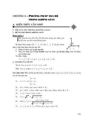 Bài giảng trọng tâm toán 12 phương pháp tọa độ trong không gian