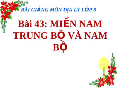 Bài giảng Địa lý 8 bài 43 Miền Nam Trung Bộ và Nam Bộ
