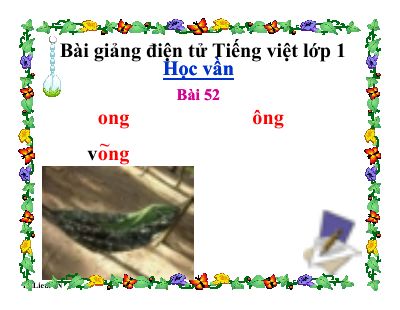 Tiếng Việt 1 bài 52 Vần ONG ÔNG