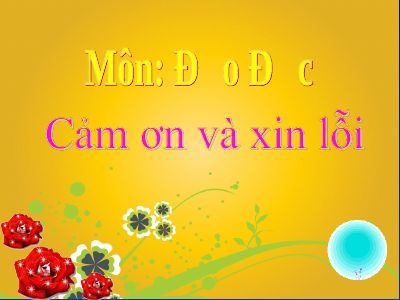 Bài giảng Đạo đức 1 bài 12 Cảm ơn và xin lỗi