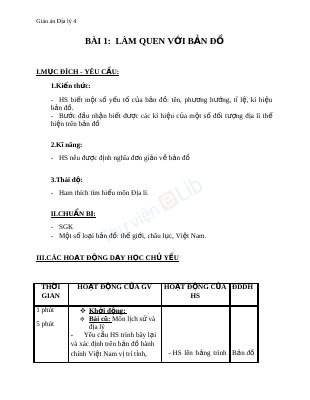 Tuyển chọn giáo án Địa lý 4 cả năm - GVNTVân