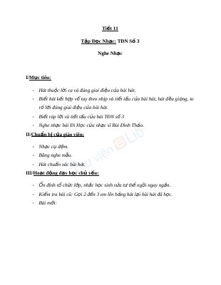 Giáo án Âm nhạc 5 tiết 11 Tập đọc nhạc TĐN số 3
