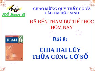 Chia hai lũy thừa cùng cơ số