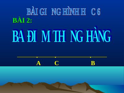 Ba điểm thẳng hàng