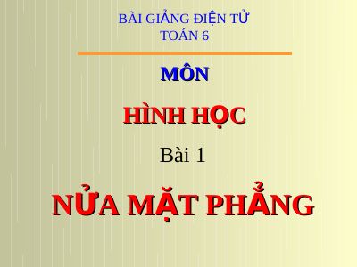 Nửa mặt phẳng