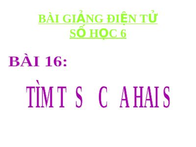 Tìm tỉ số của hai số