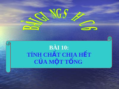 Tính chất chia hết của một tổng