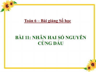 Nhân hai số nguyên cùng dấu