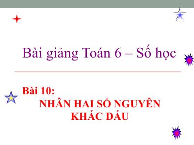 Nhân hai số nguyên khác dấu