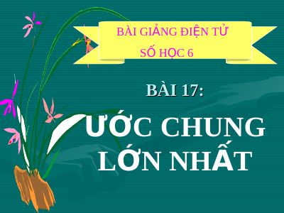 Ước chung lớn nhất