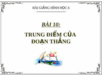 Trung điểm của đoạn thẳng