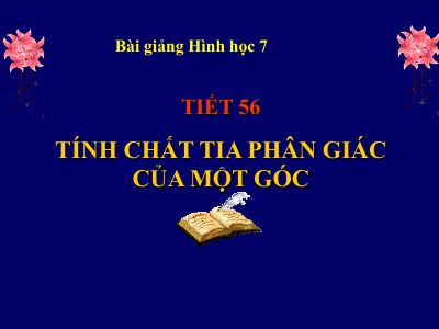 Tính chất tia phân giác của một góc