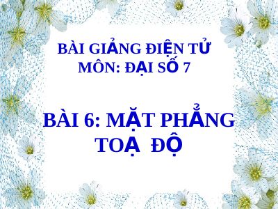 Mặt phẳng toạ độ